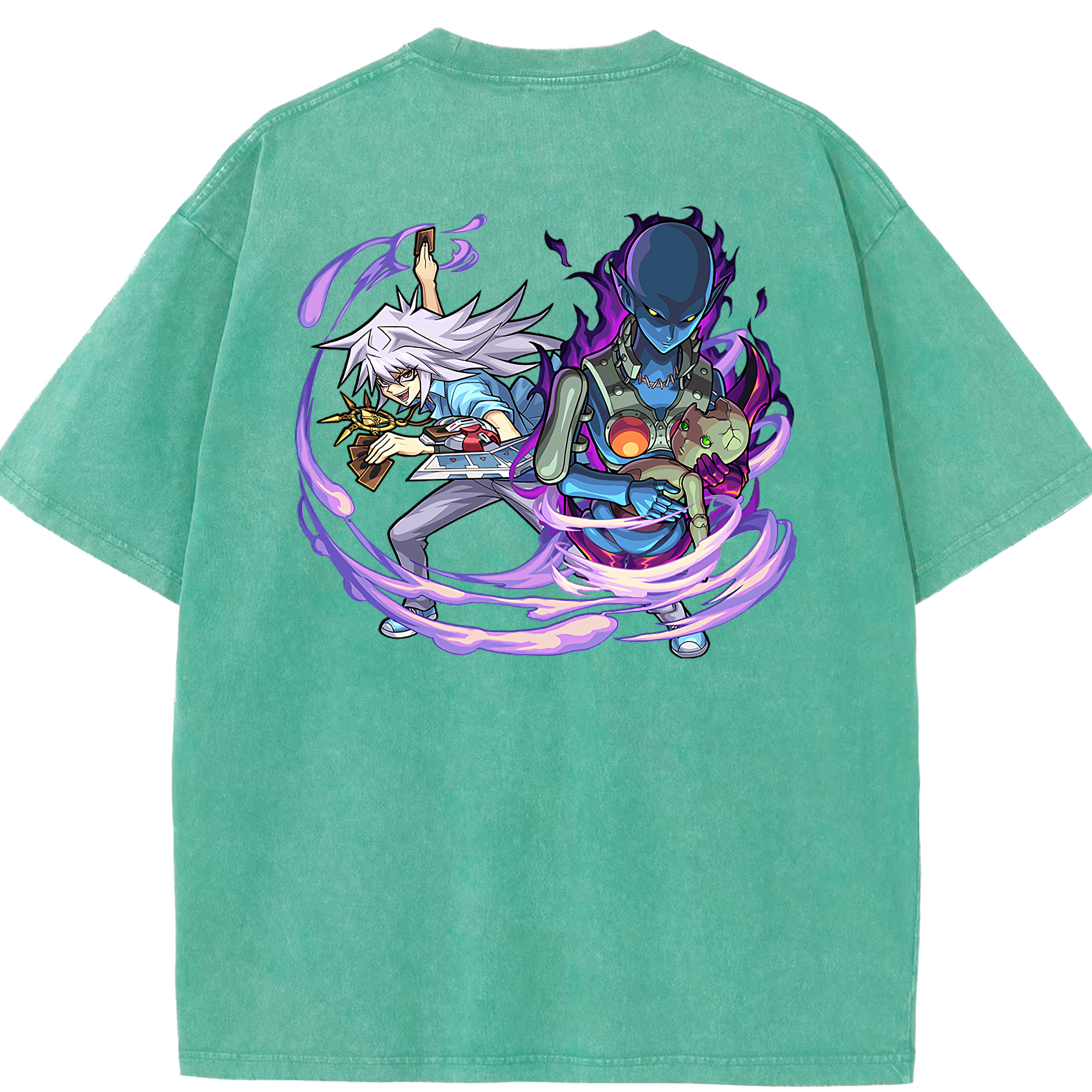 （画像用） 遊☆戯☆王 Yu-Gi-Oh! 綿100% ヴィンテージ風 半袖Tシャツ（背面プリント）